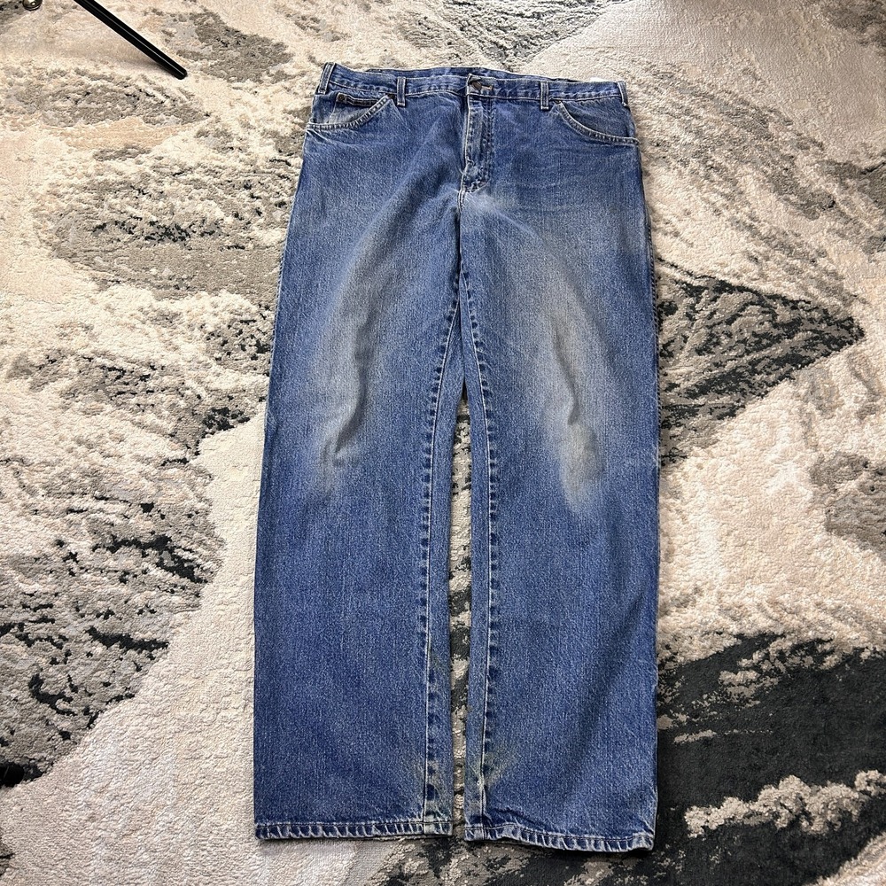 Dickies Y2k Baggy Skater Jeans Mens 38x34 Blue Denim Cotton‎ High Rise Work Wear